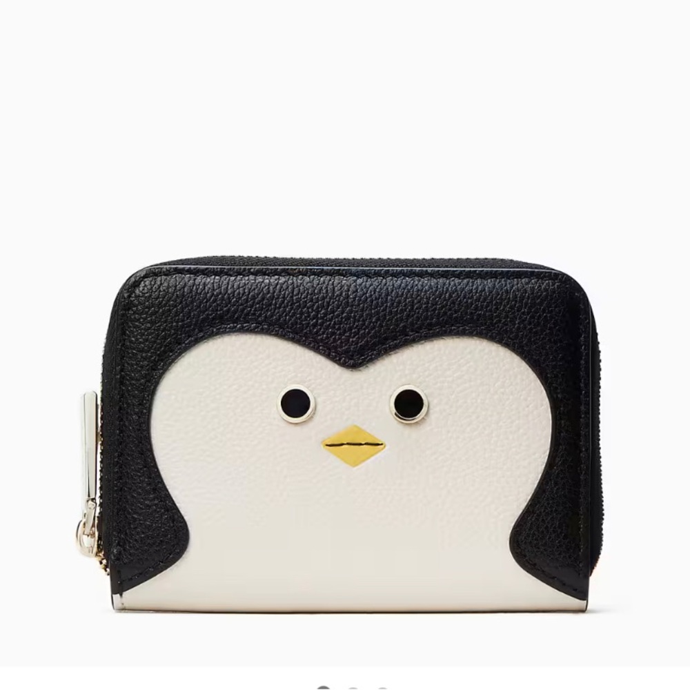 FACTORY SEALED! Kate Spade ♠️ Morty Small Zip around Penguin 🐧 Wallet